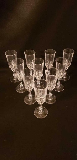 (10) Crystal Champagne 7 5/8"