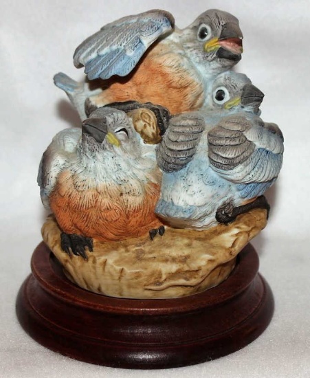 Porcelain Figurine "Baby Bluebirds" by Andrea