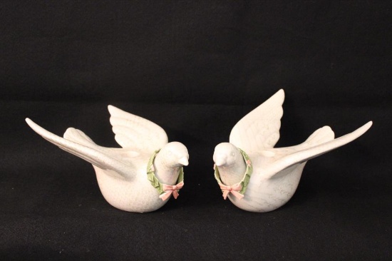 (2) Fitz and Floyd Handpainted Dove Candle