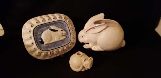 (3) Ceramic Items Tiffany & Co Ceramic Cat Candle