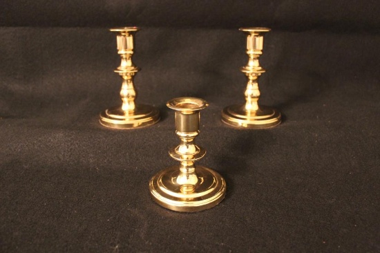 (3) Baldwin Brass Candlesticks: (2) 4 3/4"