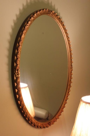 Oval Painted Wood Mirror 28 3/4" x 36"
