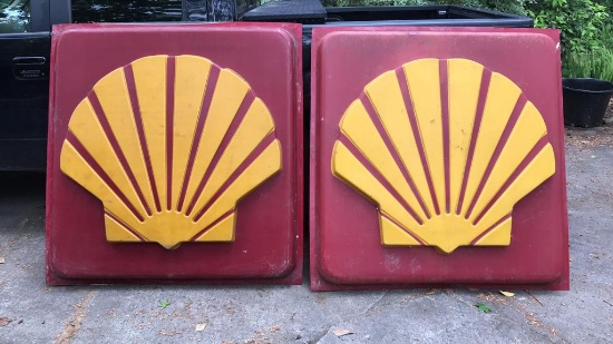 2) Fiberglass Shell Oil Signs