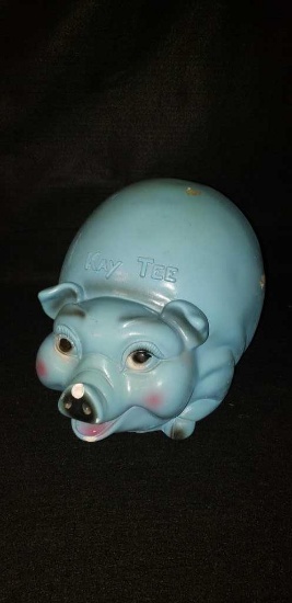 Kay Tee Ceramic Pig Bank (Some chips and missing