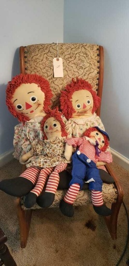 (3) Raggedy Ann Dolls & (1) Andy Doll