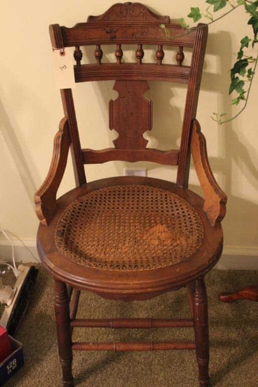 Victorian Walnut Cane Seat Chair