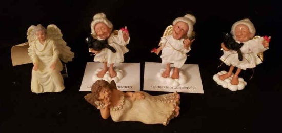 (5) Angel Figurines: (3) Goebel Reminder Angels