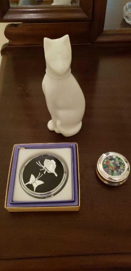 (3) Collectible Vanity Items: Avon Perfume Bottle