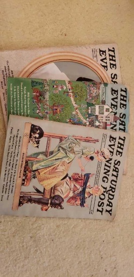 (3) Vintage Saturday Evening Post Magazines Oct