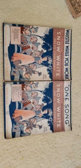 (2) Snow White Sheet Music "Whistle While You