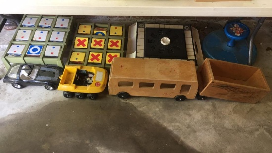 Assortment of Large Games, Plastic and Wood Toy