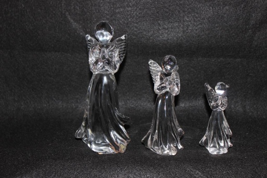 (3) Crystal Praying Angels by Enesco 1986-4", 5