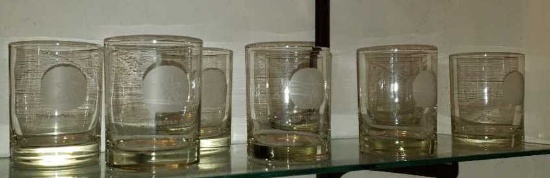 Set/8 Double Old Fashioned Glasses 4 1/8"-Etched