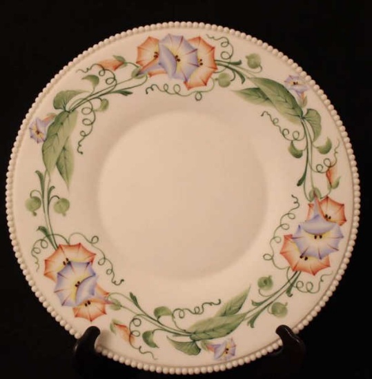 14" Handpainted Milkglass Torte