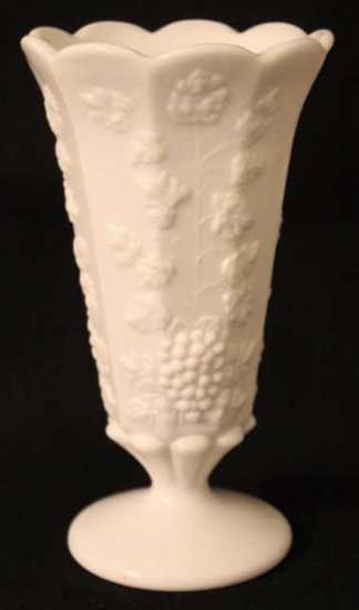 9 3/8" Vase-"Paneled Grape Milk Glass" by