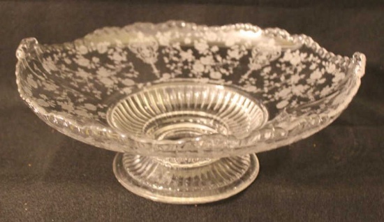 12" Footed Bowl-"Rosepoint Clear" by Cambridge