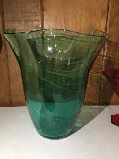 Mouth Blown Vase 11" Tall