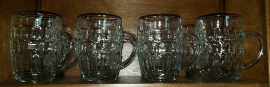 (8) Glass Mugs-France 5 1/2" Tall
