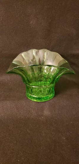 Green Glass Planter/Dish