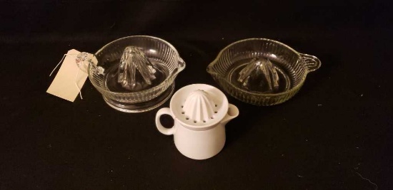 (3) Vintage Glass Juicers