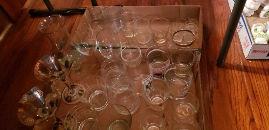 (2) Boxes of Bar Glasses Martini Glasses, Wine,