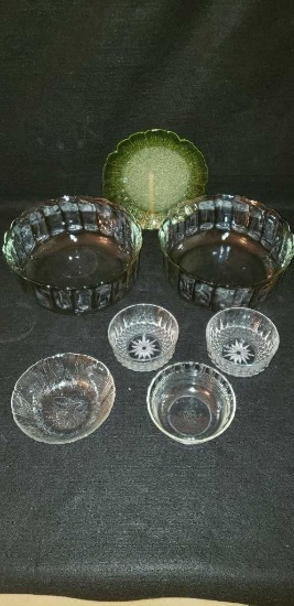 Assorted Glassware (2) Anchor Hocking Serving