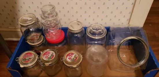 Assorted Glass Cannisters
