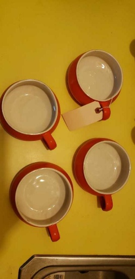 (4) Ceramic Soup Bowls 4 1/2" Diameter