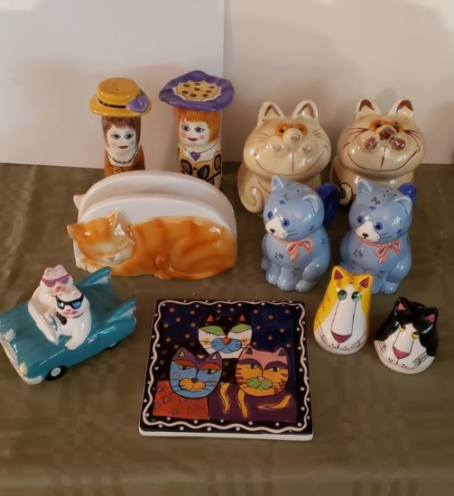 Assorted Salt/Pepper Shakers, Trivet, etc