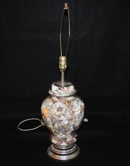 Glass shell lamp , 27 1/2" ton top of halo