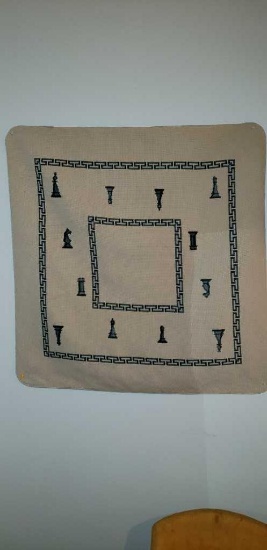 Needlepoint Card Table Cover 38" sq.