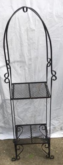2-Shelf Wrought Iron Plant Stand, 53" High