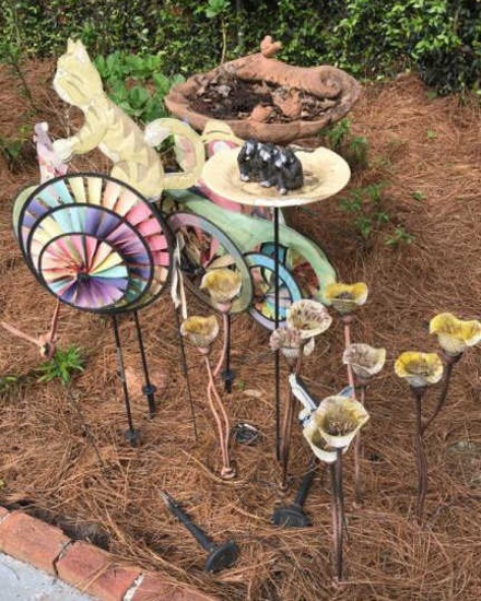 Assorted Flower Bed Standing Ornaments & Solar