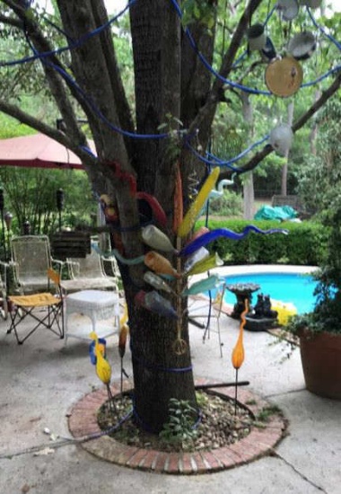 Assorted Glass, Metal & Wood Hanging Tree
