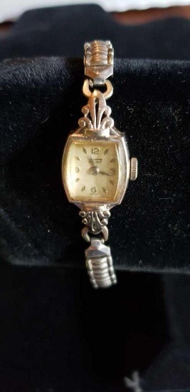 Tissot Ladies Watch- 14kt Gold Face; Band-1/20