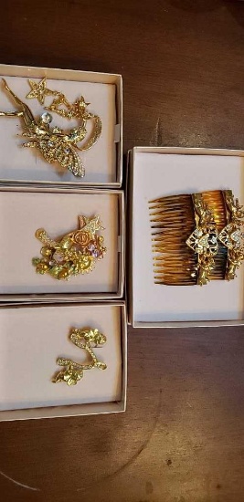 (4) Kirk's Folly Items-New in Box Cherub & Heart