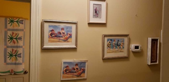 (4) Prints: (2) "Ladies Lounging" by Lynn Greer