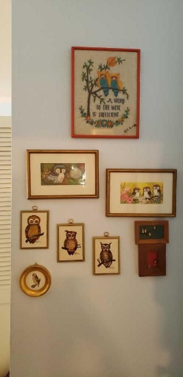 (8) Pictures & Plaques, (1)Needlepoint