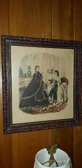 "La Mode Illustree" Framed Costume Print 17" x