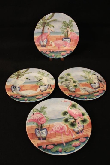 (4) Dessert Plates-"Marsh Birds" by American