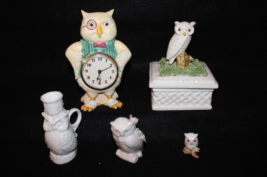 (5) Owls: 7" Clock