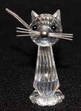 Swarovski Crystal Cat w/Wire Whiskers & Tail 2