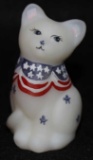 Fenton Art Glass Mini Kitten Hand Painted &