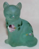 Fenton Art Glass Sitting Cat signed 