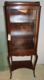 Curio Cabinet w/Adjustable Glass Shelves, Carved