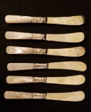 (6) Sterling Butter Knives w/Mother of Pearl