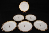 (6) Dessert Plates-Limoges, Basset Austria 