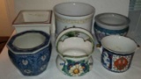 (6) Collectible Ceramic Planters Italy,