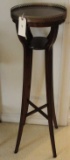 Mahogany Plant Stand w/Antique Brass Edge 12