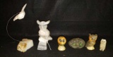 (6) Owls Soapstone, Marble,  Rock, etc